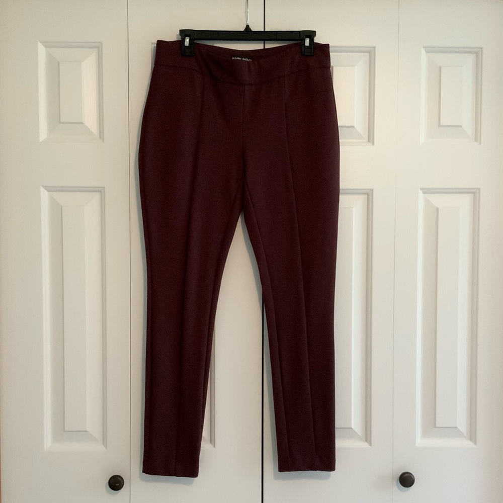 Hilary Radley Maroon Pull-On Dress Slacks
